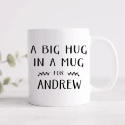 A Big Hug In A Mug Black & White Personalised Mug