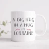 A Big Hug In A Mug Grey & Pink Personalised Mug