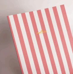 A5 Coral Striped Notebook