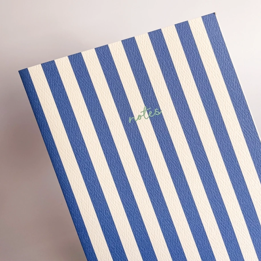 A5 Striped Navy Notebook