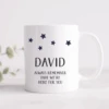 Black & White Star Mug With Personalised Message