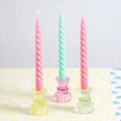 Boho Small Glass Candle Holder - Various Colours