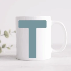 Bold Initial Mug (Personalised Message Optional - Various Colours)