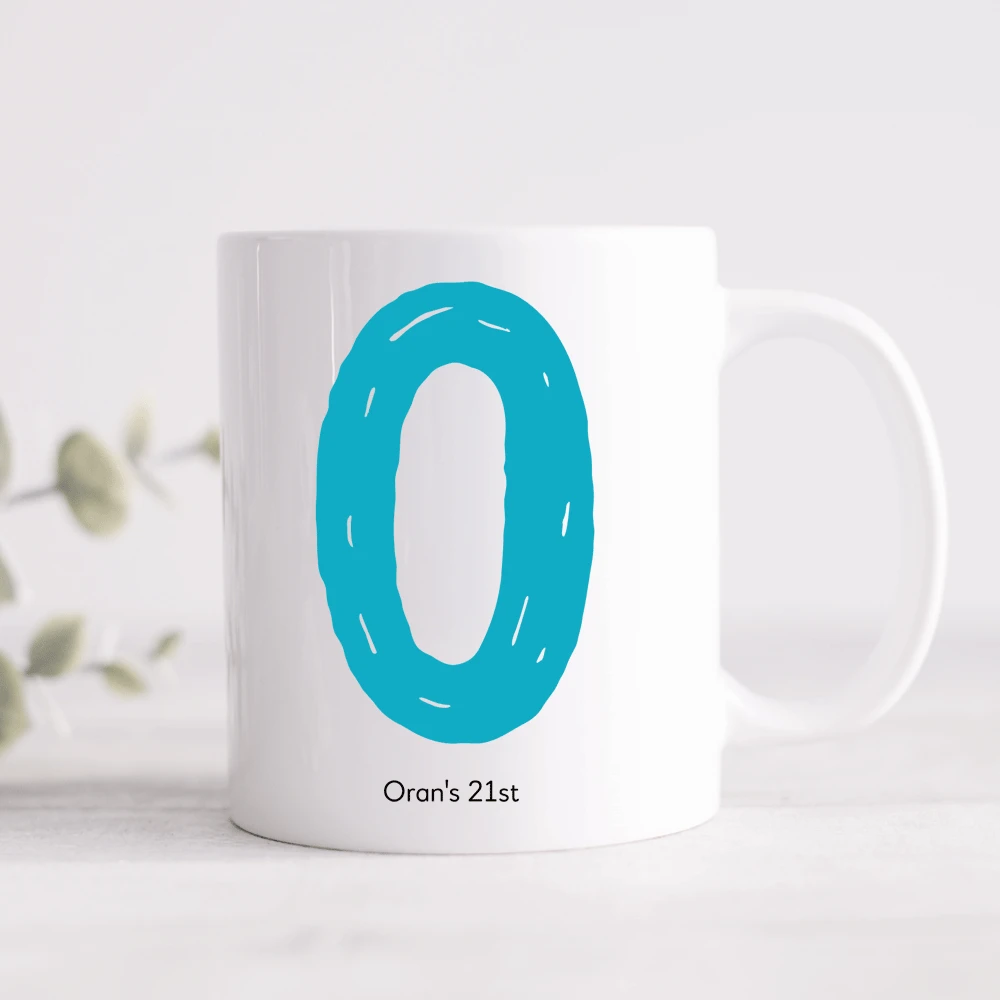 Bright & Bubbly Initial Mug (Personalised Message Optional - Various Colours)