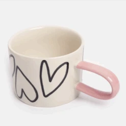 Caroline Gardner Mono Outline Hearts Mug