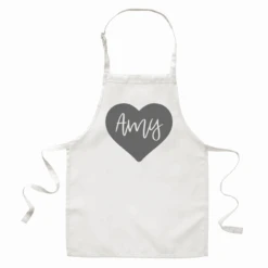 Children's Personalised Heart Apron (Various Colours)