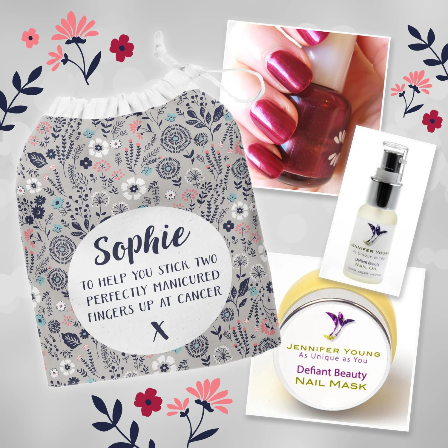 Personalised Chemotherapy Gift Set - Caring For Tips And Toes Kit