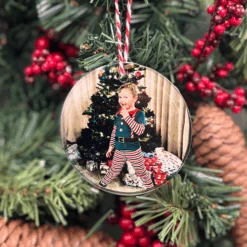 Personalised Photo Glass Christmas Ornament