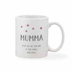 Grey & Pink Star Mother's Day Mug With Personalised Message