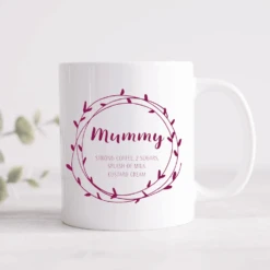 Heart Loop Thank You Mug With Personalised Message (Various Colours)