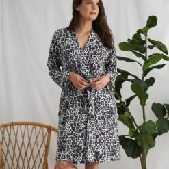 Leopard Print Bamboo Kimono