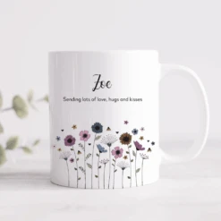 Meadowfield Ditsy Floral Mug With Personalised Message (Various Colours)