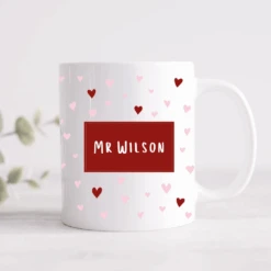 Pink & Red Hearts Personalised Mug