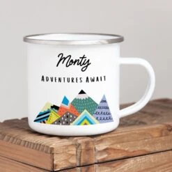 Personalised Adventure Enamel Mug
