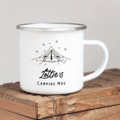 Personalised Bell Tent Camping Enamel Mug