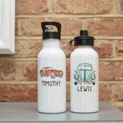 Personalised Classic Car Or Bug Car Water Bottle