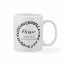 Personalised Message Leaf Loop Mother's Day Mug (Various Colours)