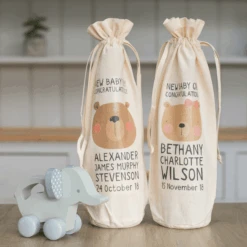 Personalised New Baby Bottle Gift Bag