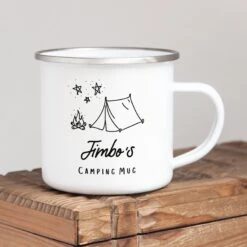 Personalised Tent Camping Enamel Mug