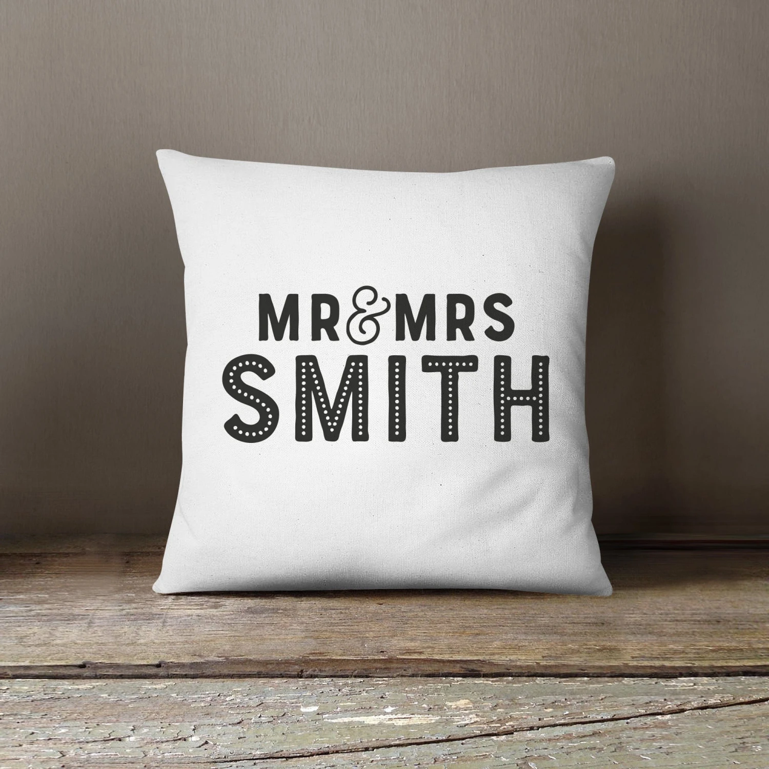 Personalised Wedding Couple Cushion | Grey, Blue, Pink Or Black - Image 2