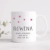 Grey & Pink Star Mug With Personalised Message