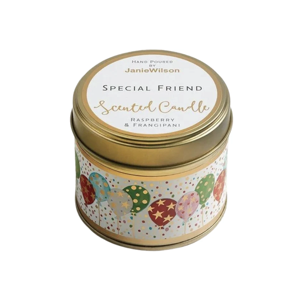 Special Friend Raspberry & Frangipani Scented Candle Tin