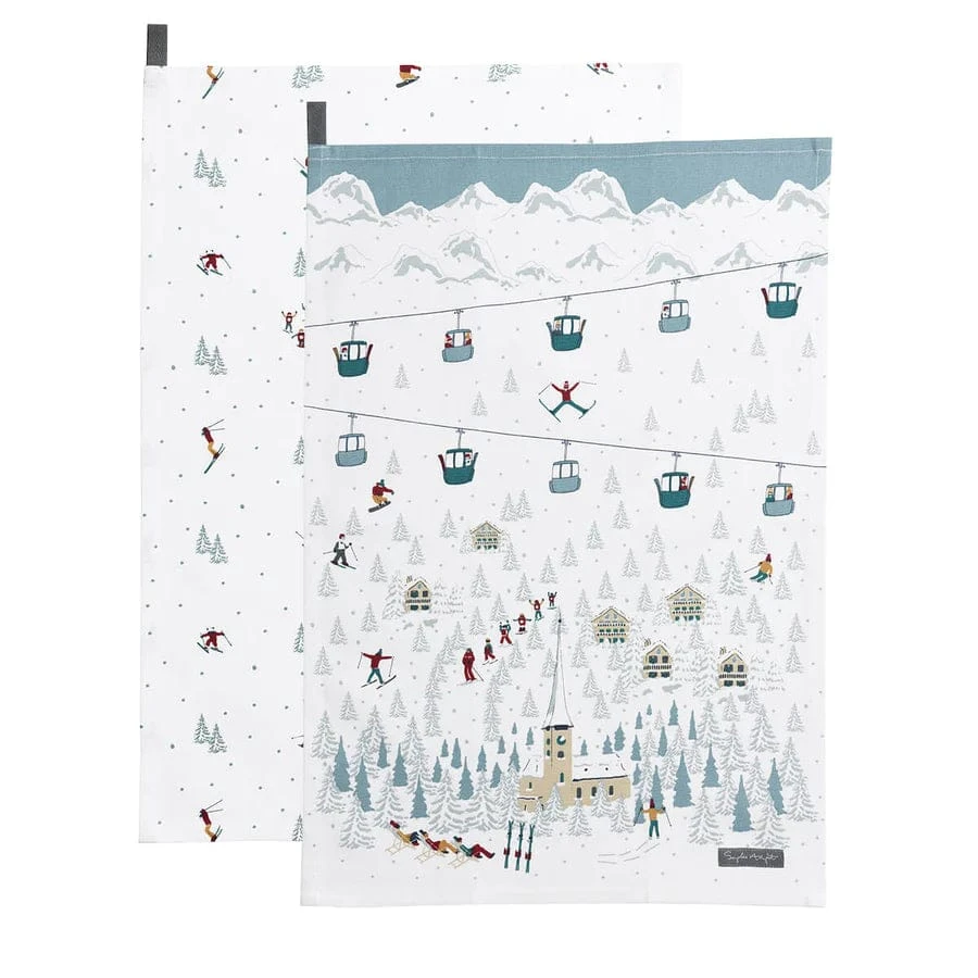 Sophie Allport Skiing Tea Towels