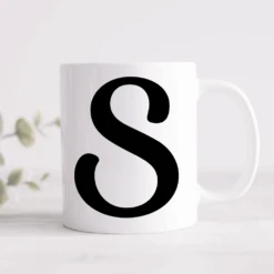 Swirly Initial Mug (Personalised Message Optional)