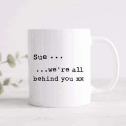 Black & White Personalised Typed Message Mug