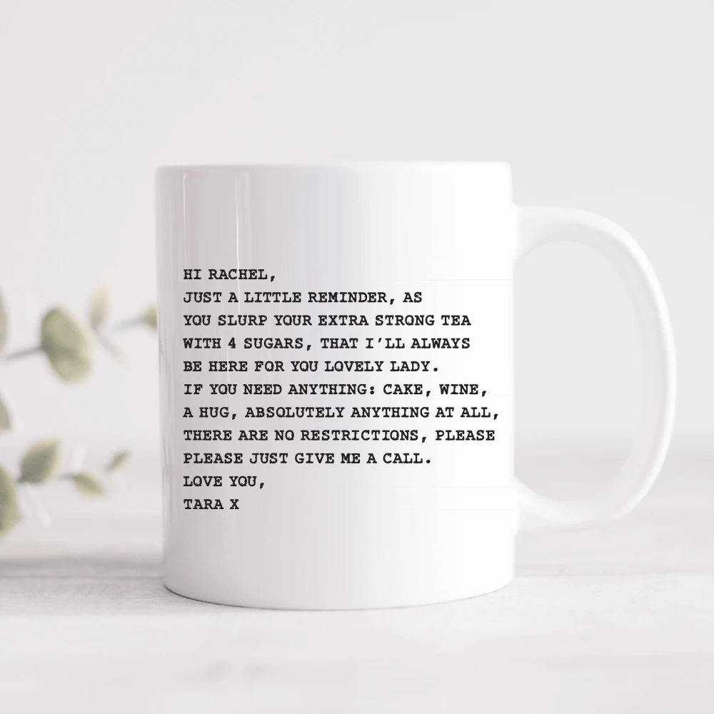 Black & White Personalised Message Mug