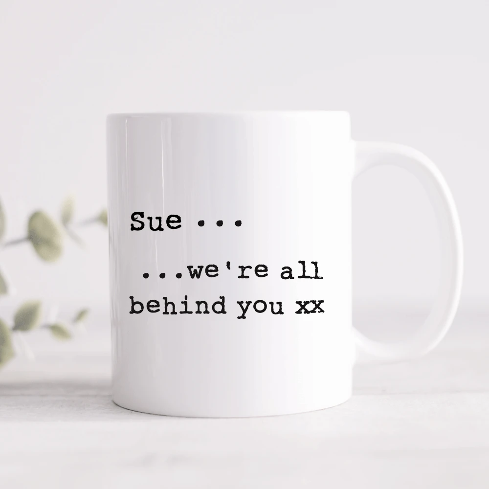 Black & White Personalised Typed Message Mug