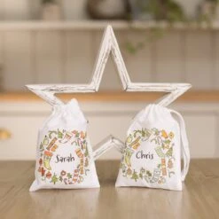 Personalised Christmas Icons Gift Bag - Blue Or Red