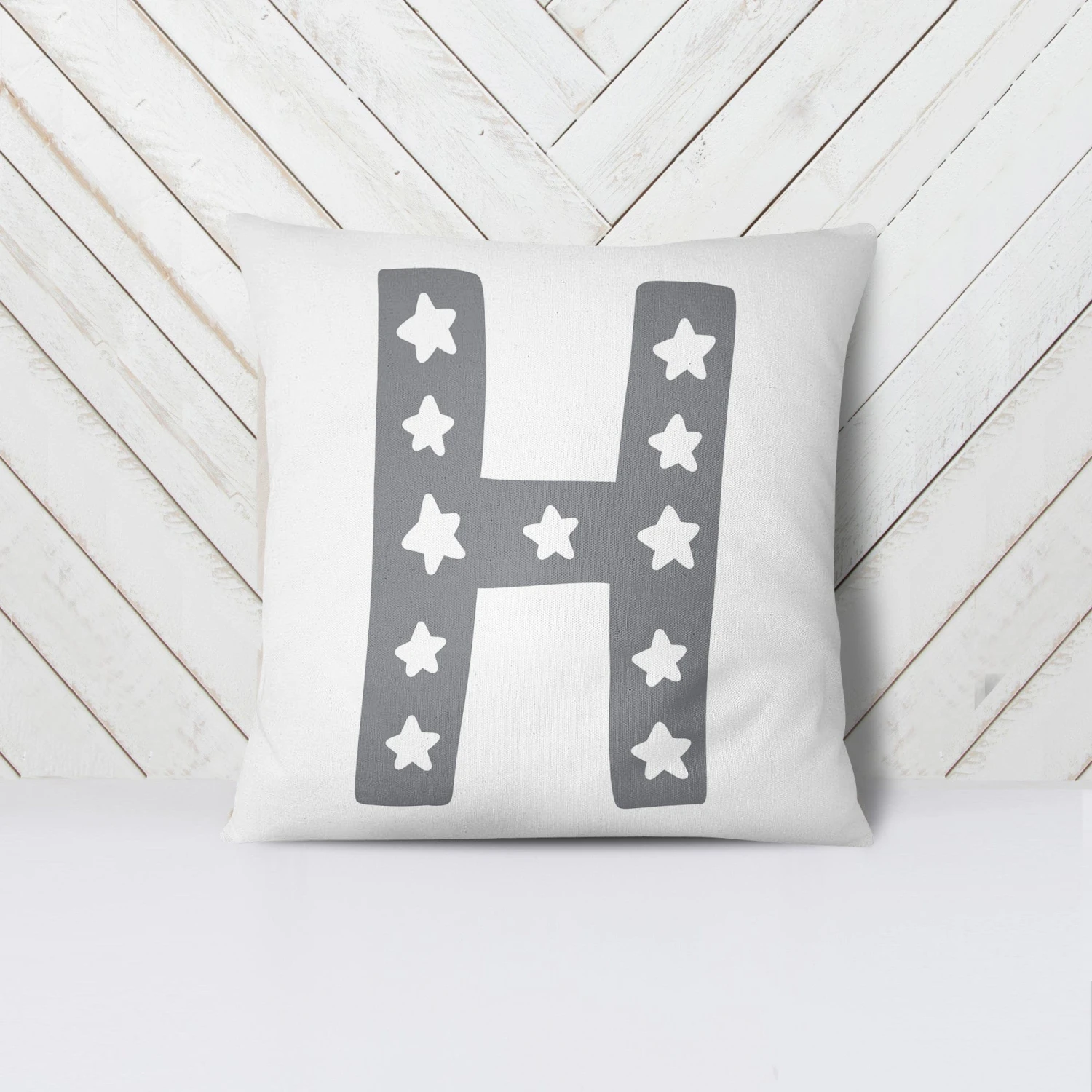 Personalised Scandi Initial Cushion | Blue, Navy, Grey Or Black