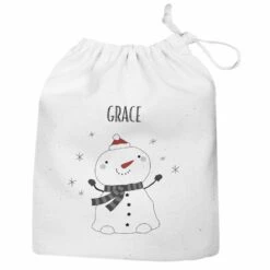 Personalised Christmas Snowman Gift Sack