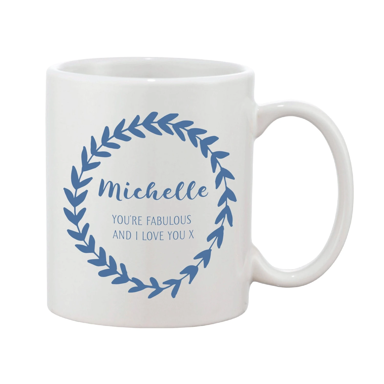 Leaf Loop Mug With Personalised Message (Various Colours) - Image 3
