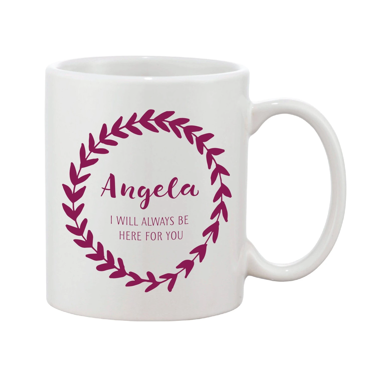 Leaf Loop Mug With Personalised Message (Various Colours) - Image 4