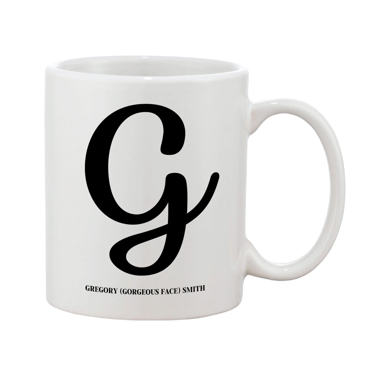 Swirly Initial Mug (Personalised Message Optional) - Image 5