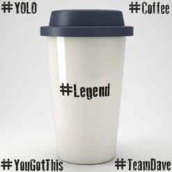 Personalised Hashtag Eco Travel Mug