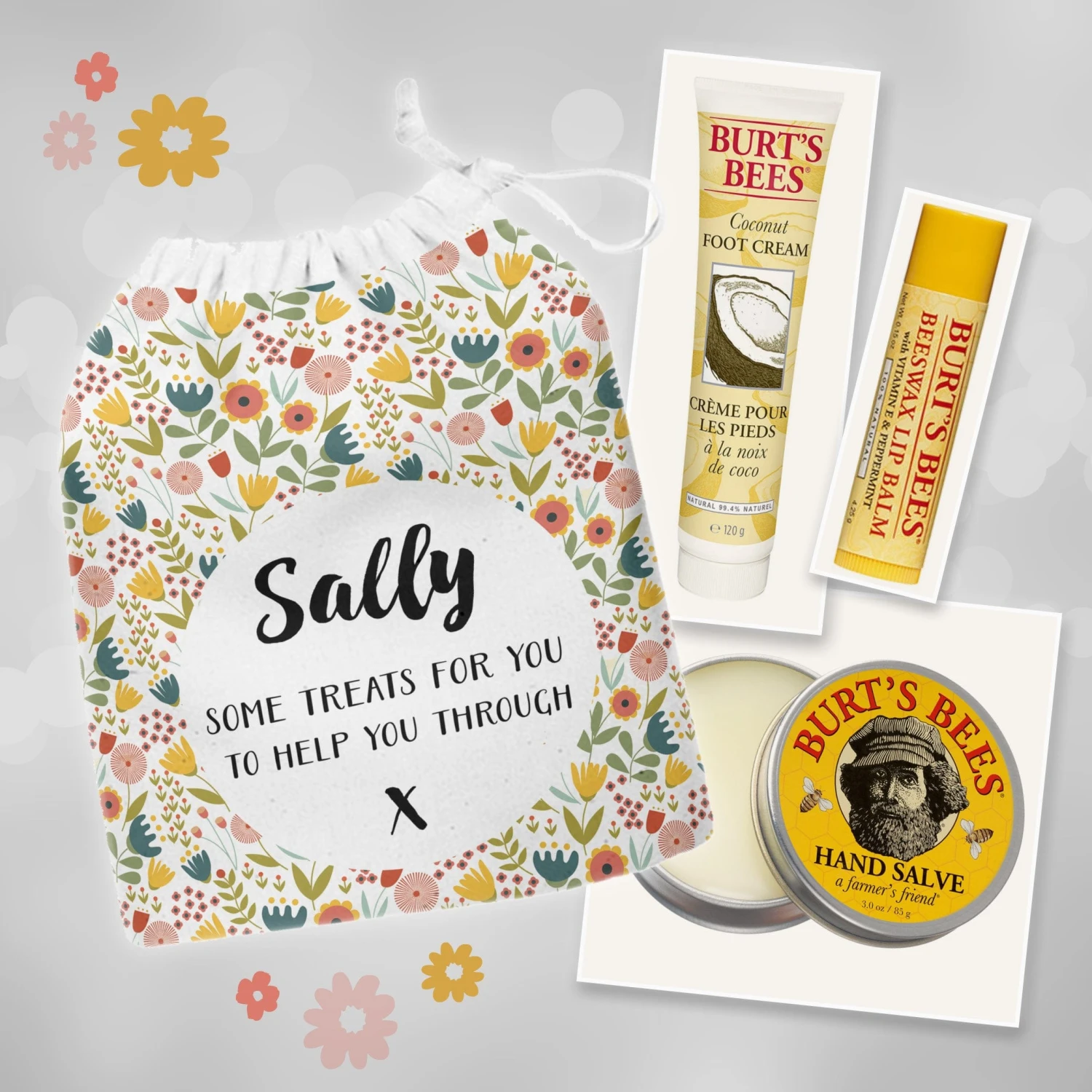 Personalised Burt's Bees Pampering Gift Set