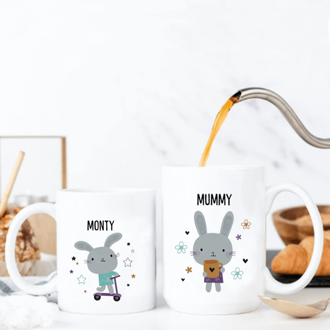Personalised Bunny Family Mugs (Various Designs & Sizes)