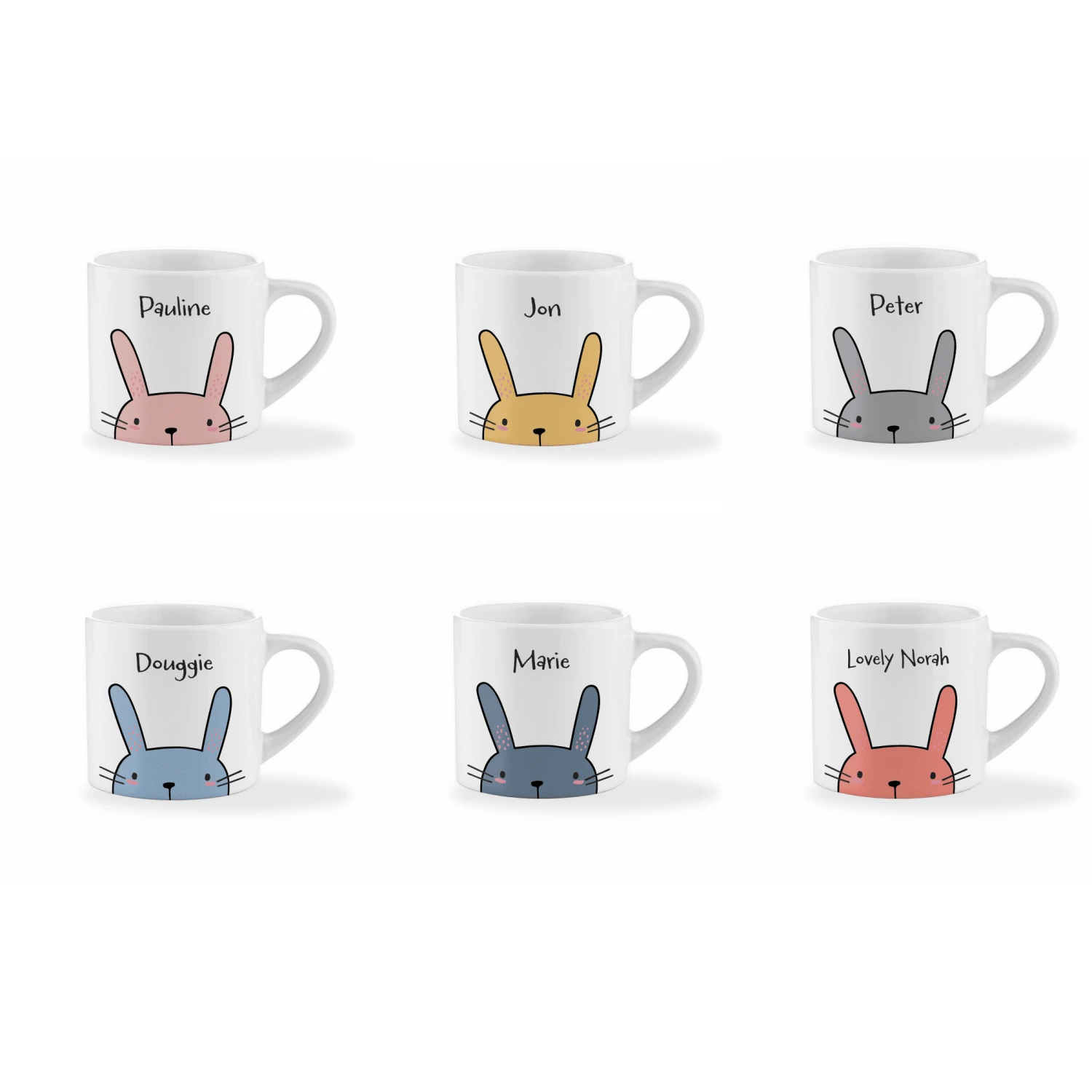 Personalised Name Bunny Children's Mug - Various Colours - Image 2