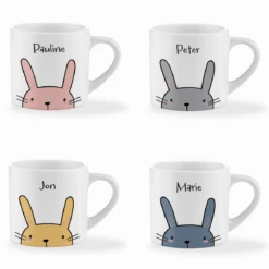 Personalised Name Bunny Children's Mug - Various Colours