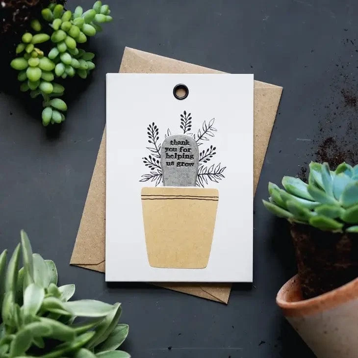'Thank You For Helping Me Or Us Grow' Plant Marker