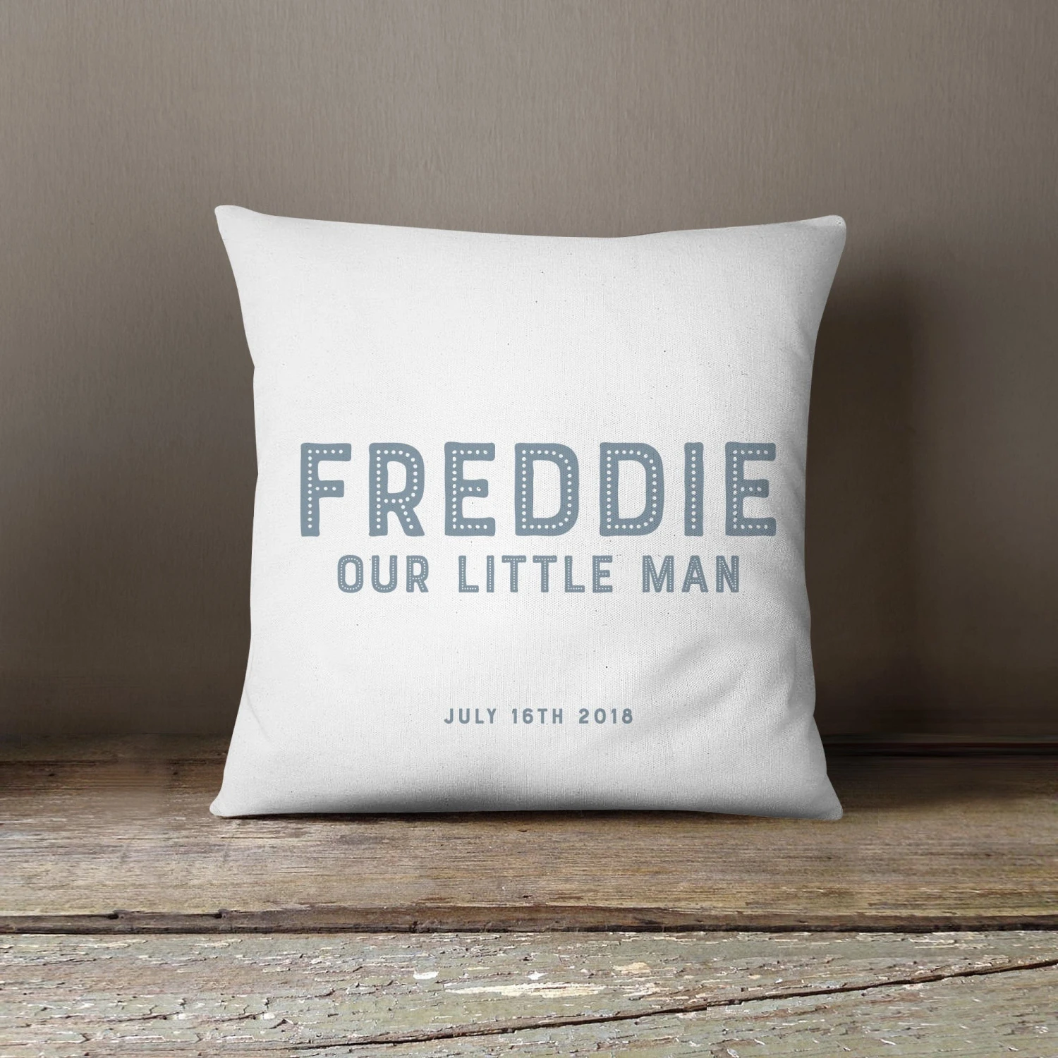 Personalised Name Cushion | Blue, Pink, Grey Or Black